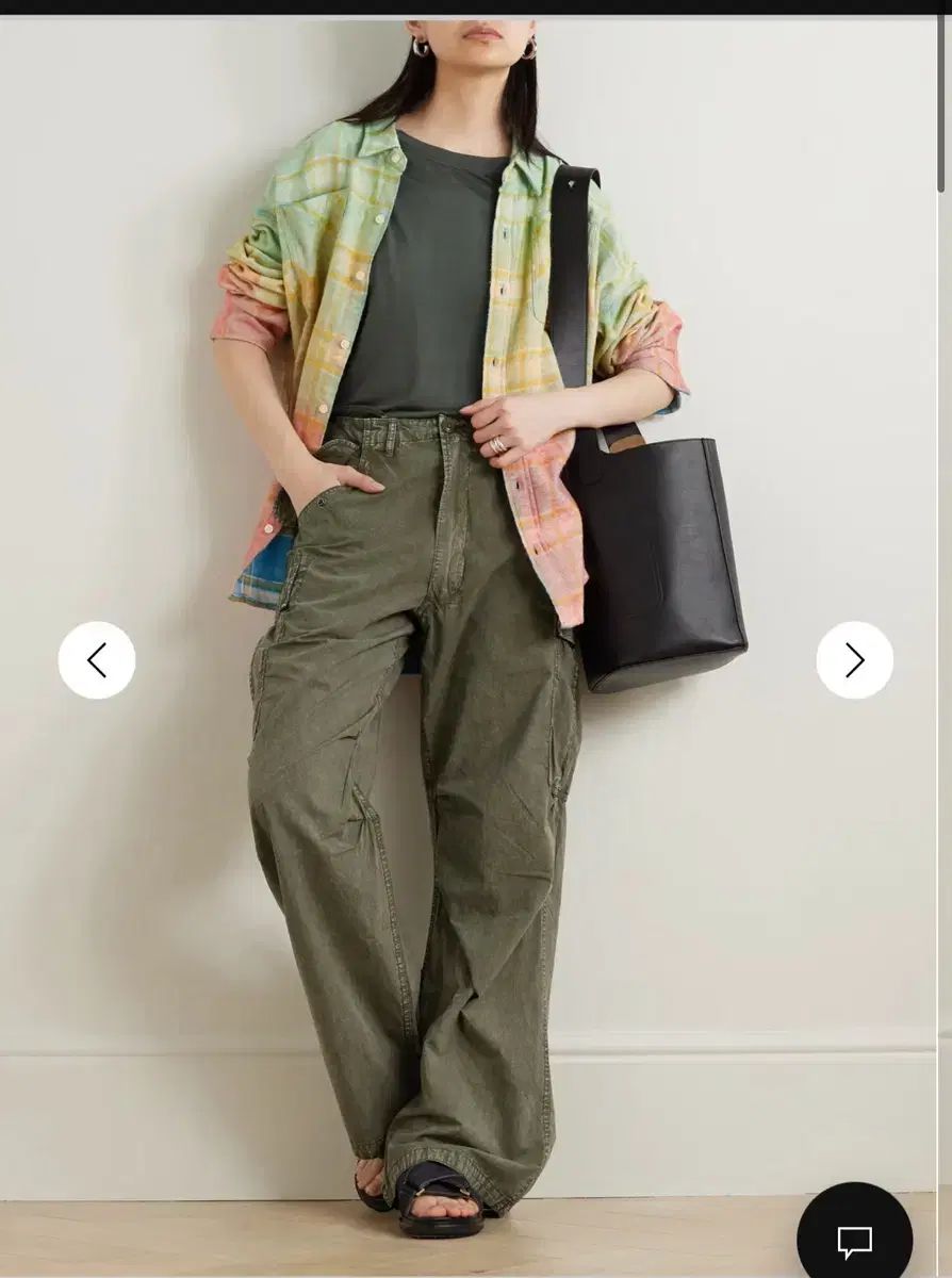  R 13 コットン カーゴ パンツ オリーブ 32 チノパン パンツ