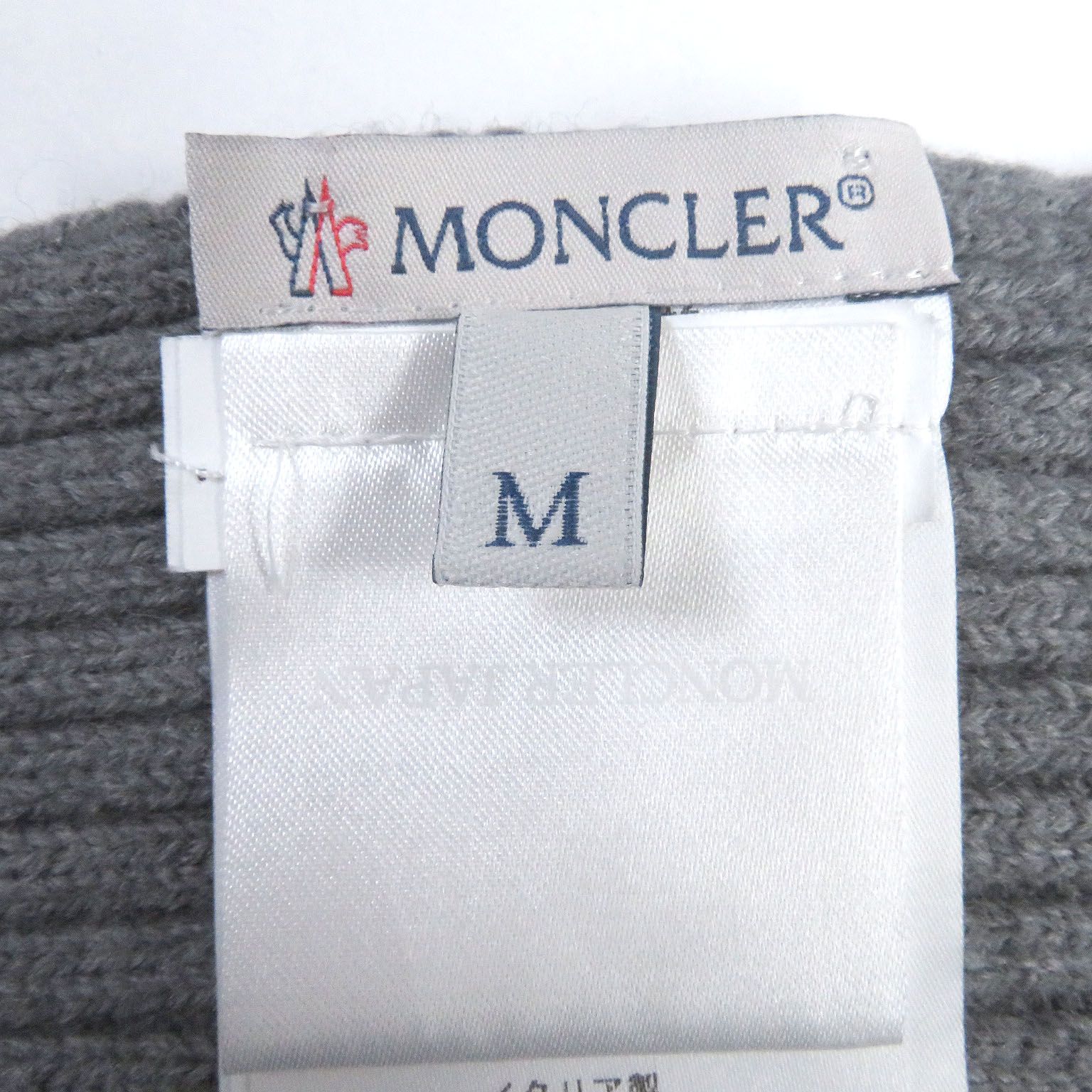 美品□MONCLER モンクレール SCIARPA ウール100％ ロゴワッペン