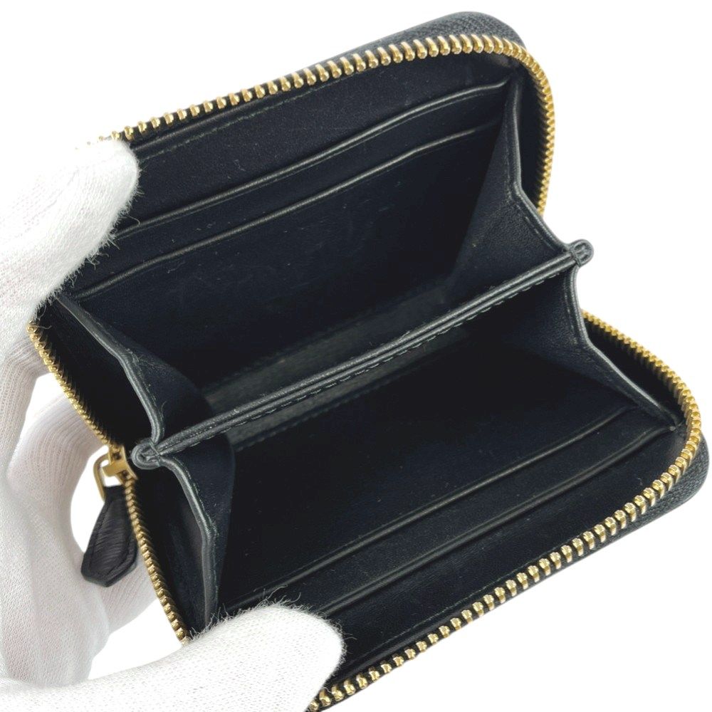 【美品】 PRADA プラダ ラウンドファスナー 財布 コインケース 小銭入れ □美品□ プラダ ラウンドジップ コイン カードケース 小銭入れ