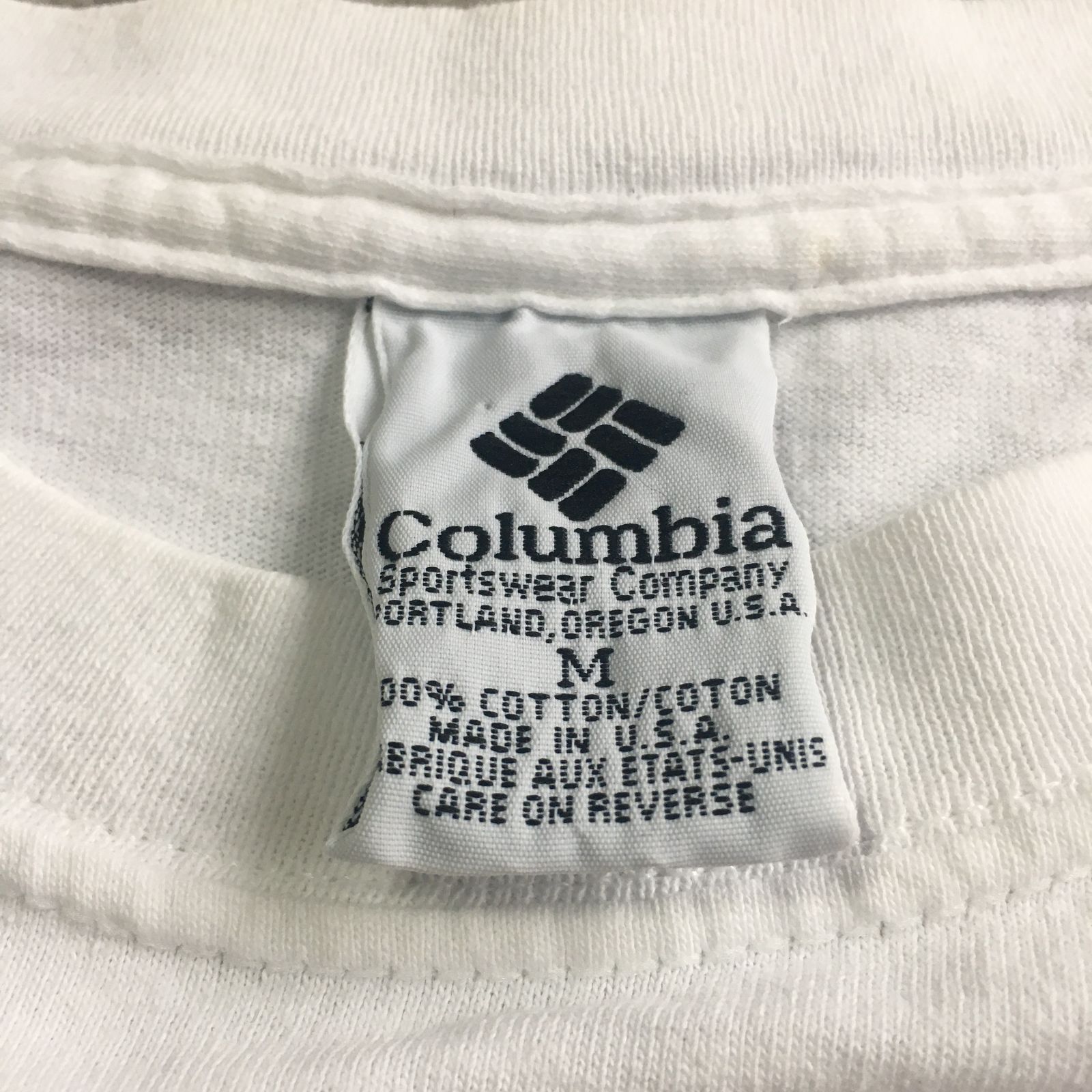 90s USA製 Columbia Famous Trout Spots Back Printed T-shirt 