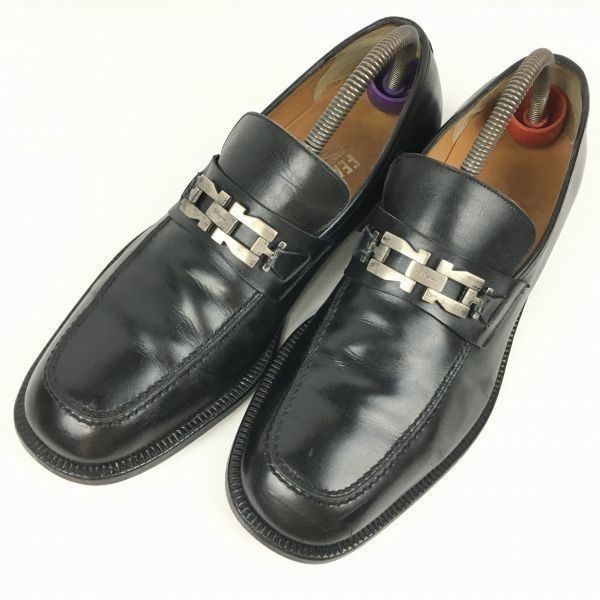 試着交換OK！フェラガモ　イタリア製　size9.5EE　オールレザー　ビットモカシン　スリッポンシューズ　ローファー〈黒/BLACK/ブラック〉メンズ〕/men's 菅NO.WZD-184 Salvatore Ferragamo - 試着交換OK！フェラガモ イタリア製 size9.5EE