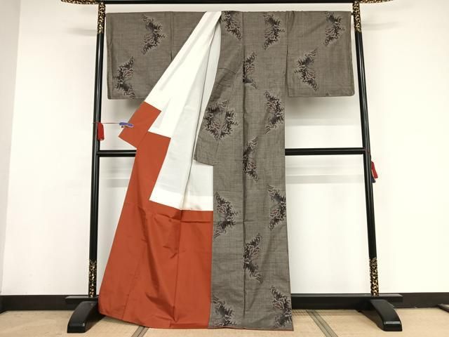 平和屋着物●本場大島紬　霞風景文　正絹　逸品　未使用　CAAU1747yc 平和屋着物○本場大島紬 霞風景文 正絹 逸品 未使用 CAAU1747yc