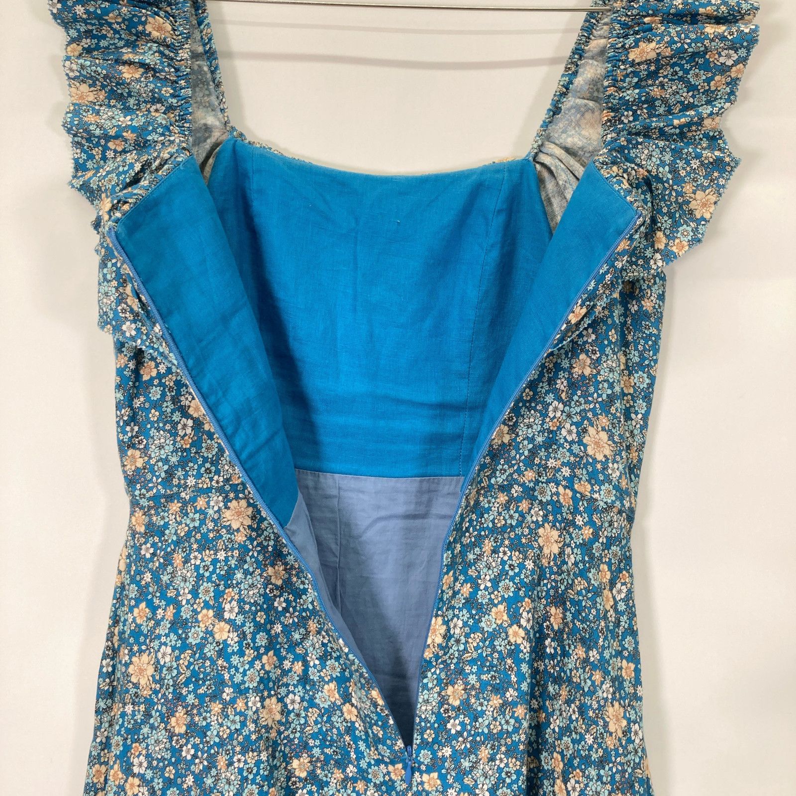 ZIMMERMANN ジマーマン ブルー 花柄 リネン ワンピース 1 - メルカリ