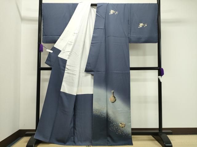 平和屋着物□訪問着 陶器花文 暈し染め 金彩 正絹 逸品 AABC1056ma