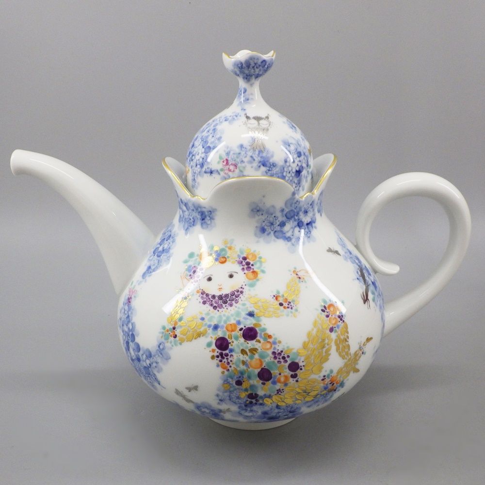 Meissen マイセン ミッドナイトサマードリーム 真夏の夜の夢 ティーポット ポット 箱付き 陶器 食器【送料無料】