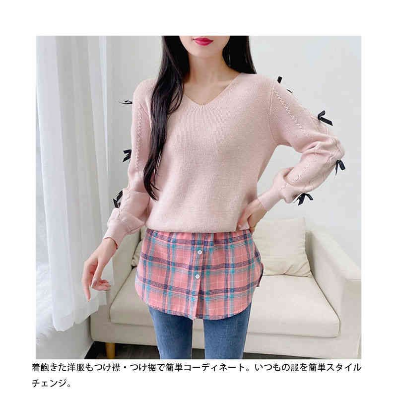 新品未使用 訳あり チェックレイヤードトップス 150cm