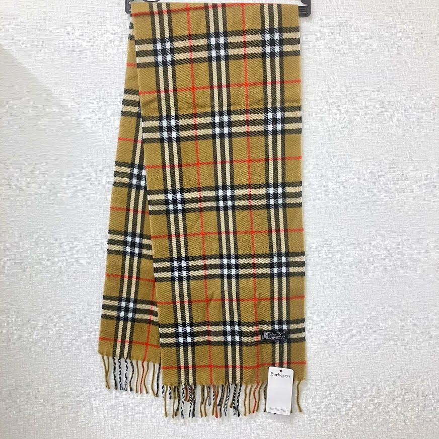 【新品タグ付き】BURBERRY バーバリー　ウールマフラー　ノバチェック 〇 Burberry バーバリー ノバチェック ウールマフラー タグ付き