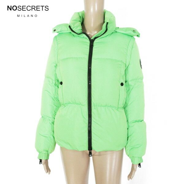 75%OFF ノーシークレッツ SNOW SECRET コート 42 ECO160 S Mサイズ グリーン レディース ダウンジャケット アウター フード付き ネオンカラー