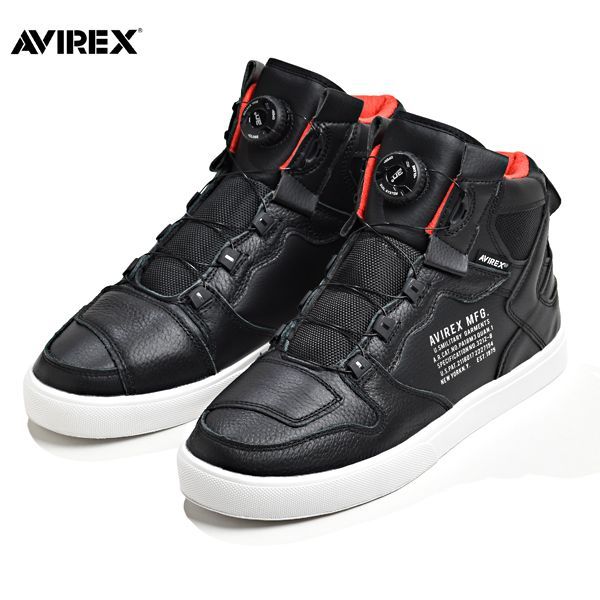 バイクシューズ ハイカット ブラック ライディングシューズ AVIREX 
