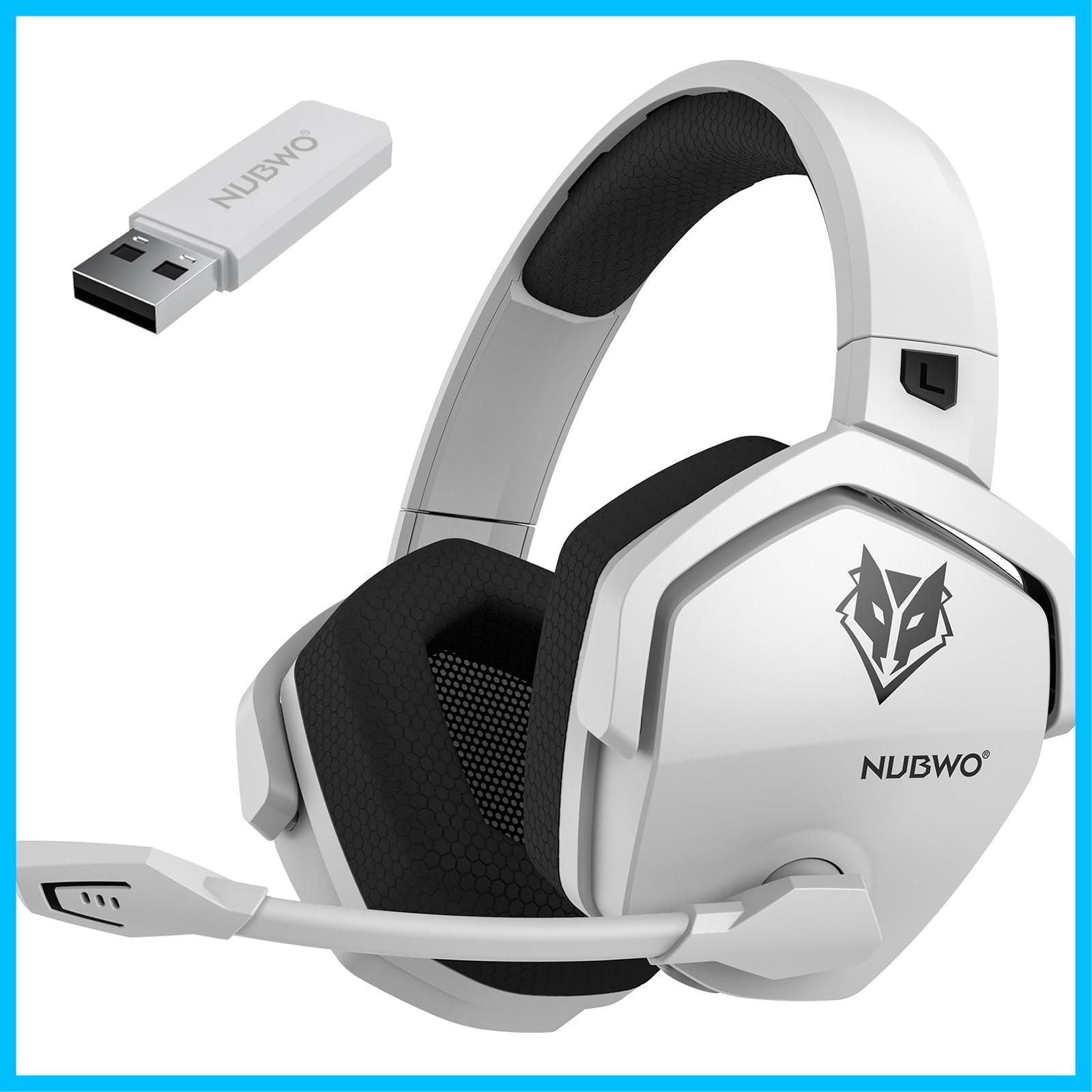 【在庫処分】PS5 100時間連続使用 PS4 50MMドライバー低遅延 ワイヤレスヘッドホン PC ミュート機能付き 騒音抑制 スマホ 有線 無線 Switch USB 2.4G Xbox マイク付き ゲーミングヘッドセット 対応 NUBWO