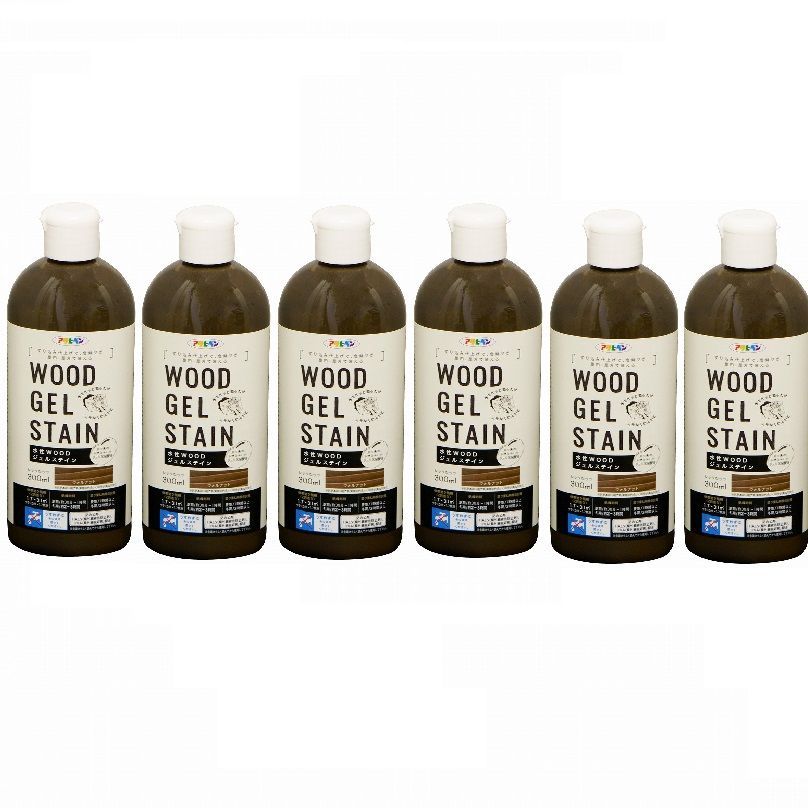 アサヒペン - 水性ＷＯＯＤジェルステイン - ３００ＭＬ - ウォルナット 6缶セット【BT-45】