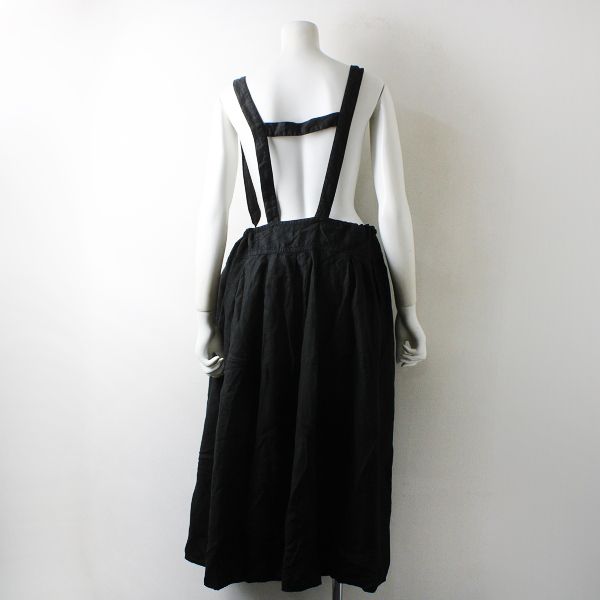 nest Robe ネストローブ 製品染め リネン吊りスカート F/ブラック