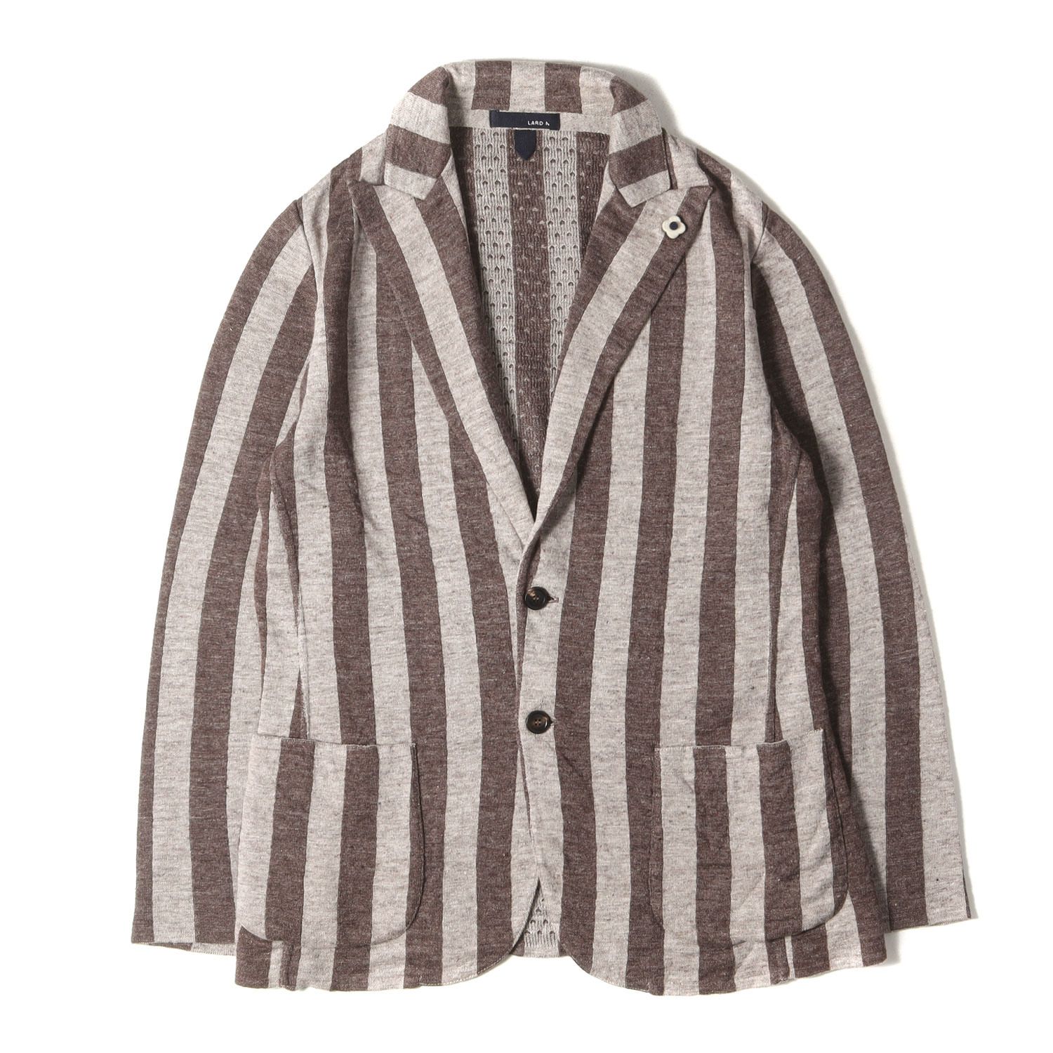 ラルディーニ LARDINI テーラードジャケット ストライプ リネン