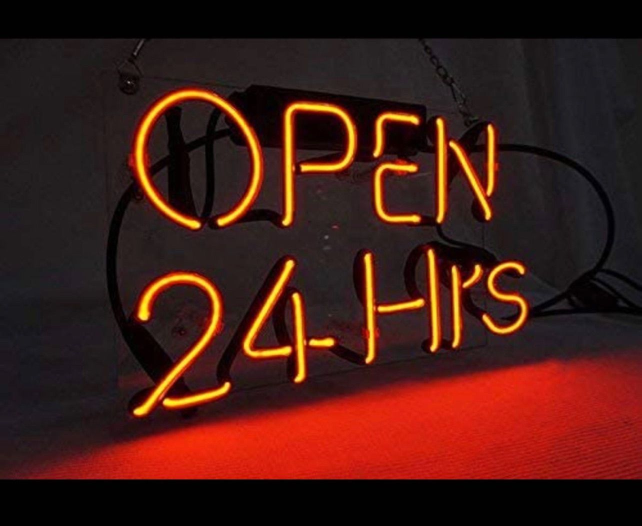 オーダーメイド ネオンサイン 『24Hours OPEN』ネオン管 お洒落 看板 