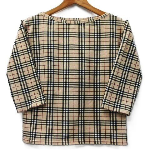 バーバリーロンドン　Tシャツ　カットソー　リボン　M ノバチェック　ブラック BURBERRY LONDON バーバリー ロンドン ノバチェック 七分袖