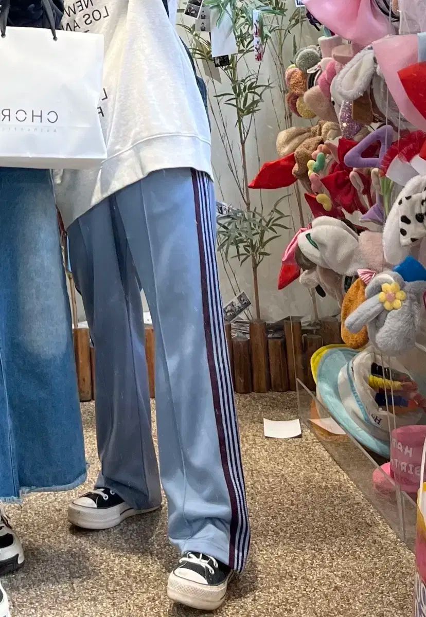 Needles ニードルス ストレート トラック パンツ スムーズ サックス 青 S サイズ DECORATOM_COM_BR