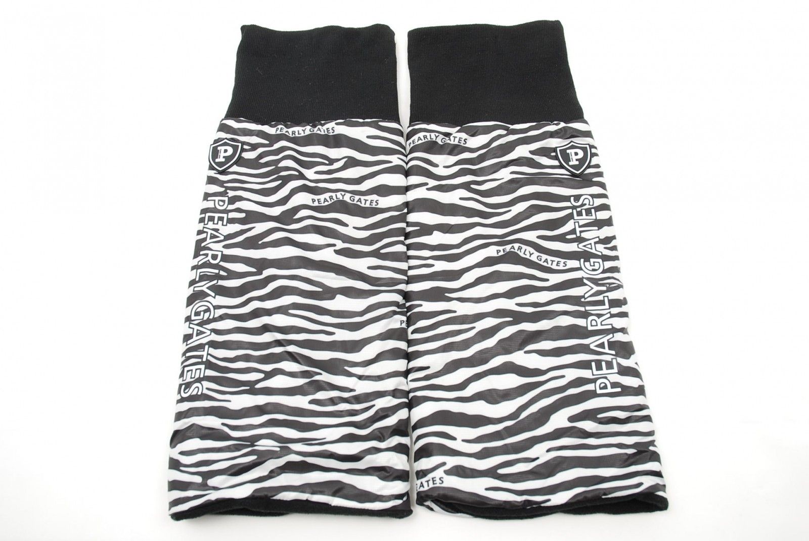 レディース パーリーゲイツ PEARLY GATES レッグウォーマー フリー 黒 ゼブラ柄 内側フリース 防寒