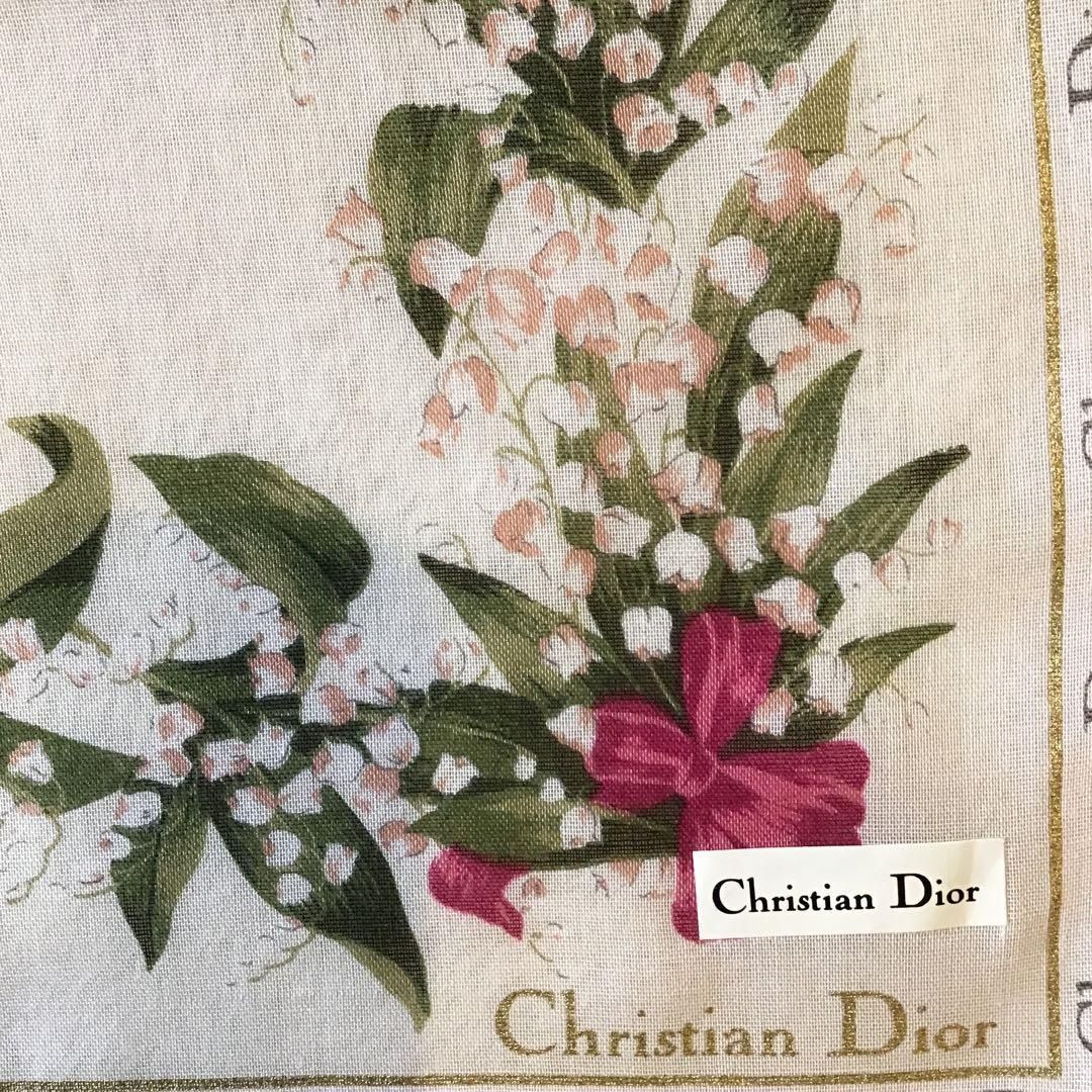 クリスチャンディオール ハンカチ スズラン Christian Dior ミニ