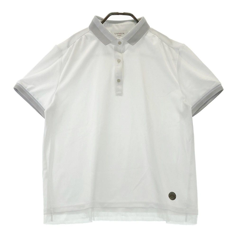 LANVIN SPORTポロシャツ 38サイズ ボーダー半袖 ゴルフ 綿100