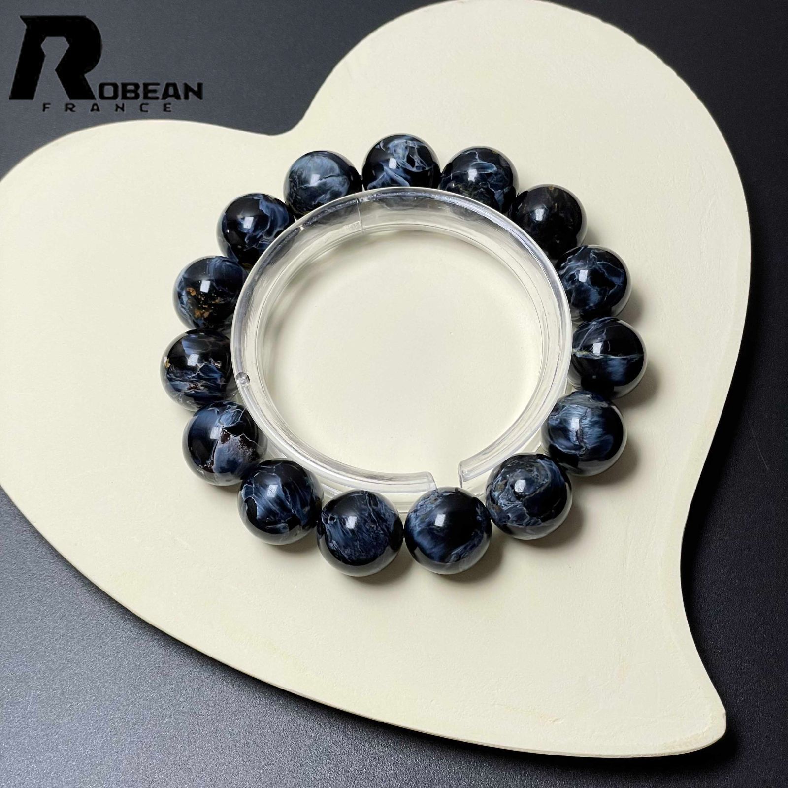 夢色 EU製 定価91万円 ROBEAN ピーターサイト アクセサリー ブレスレット ブルー 天然石 お守り プレゼント 約14.8-15.1mm D0606396