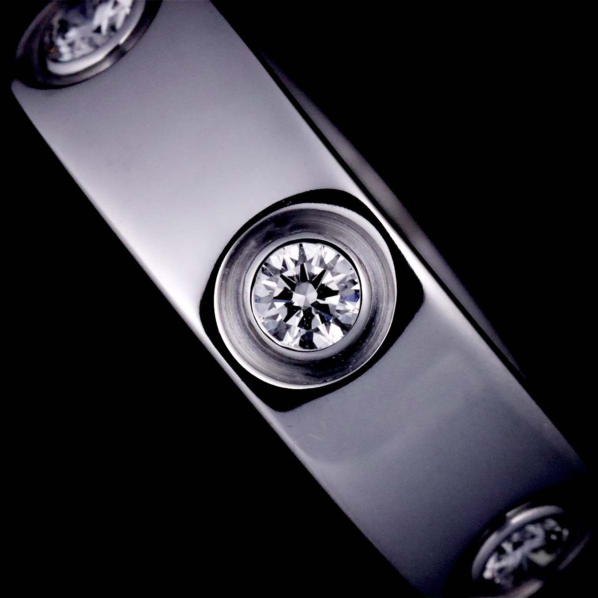 カルティエ Cartier ラブ #50 リング フル ダイヤ K18 WG ホワイト