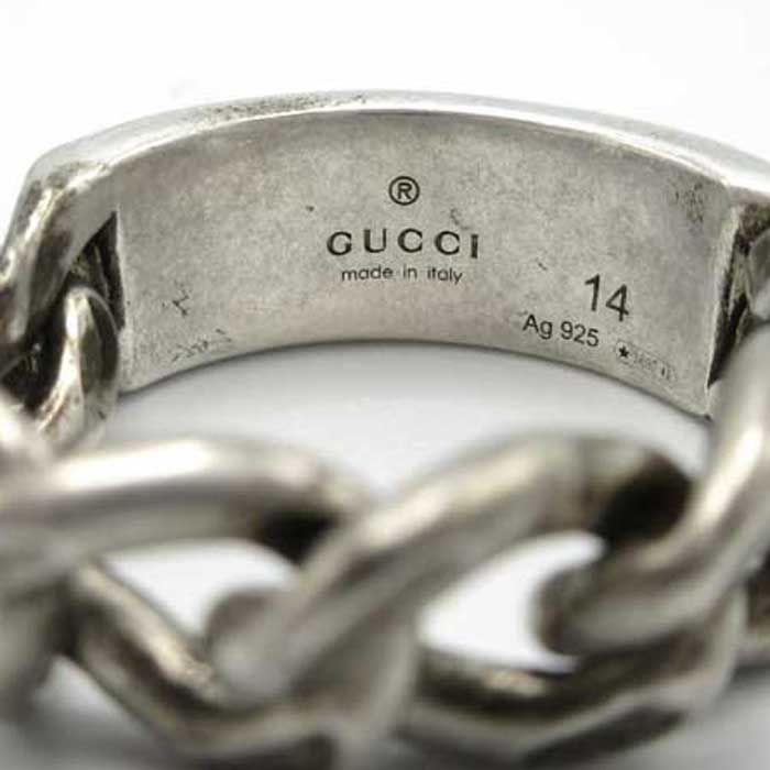 グッチ リング GUCCI ロゴエナメルプレート シルバー925 678711