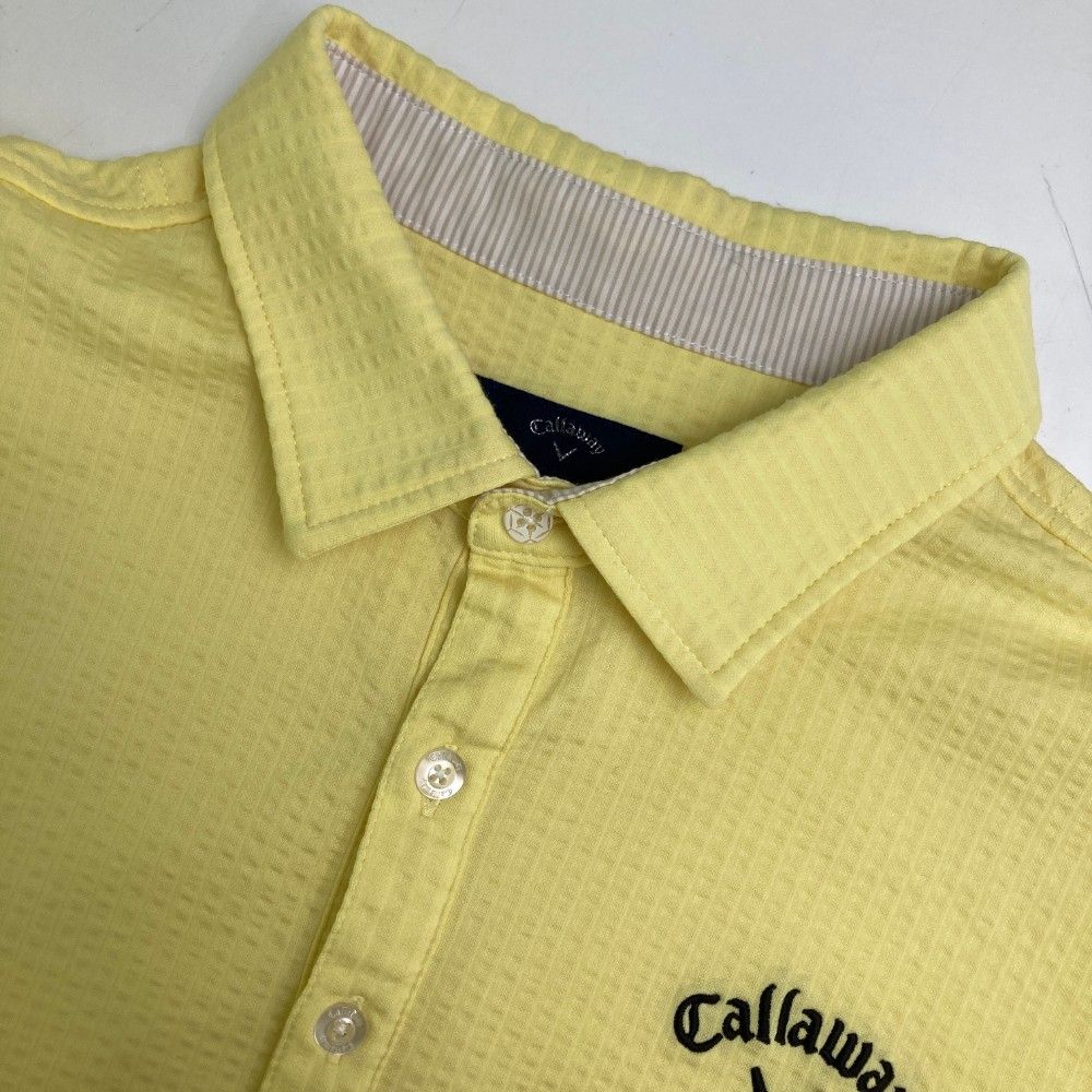 サイズ：L CALLAWAY キャロウェイ 半袖ポロシャツ シアサッカー