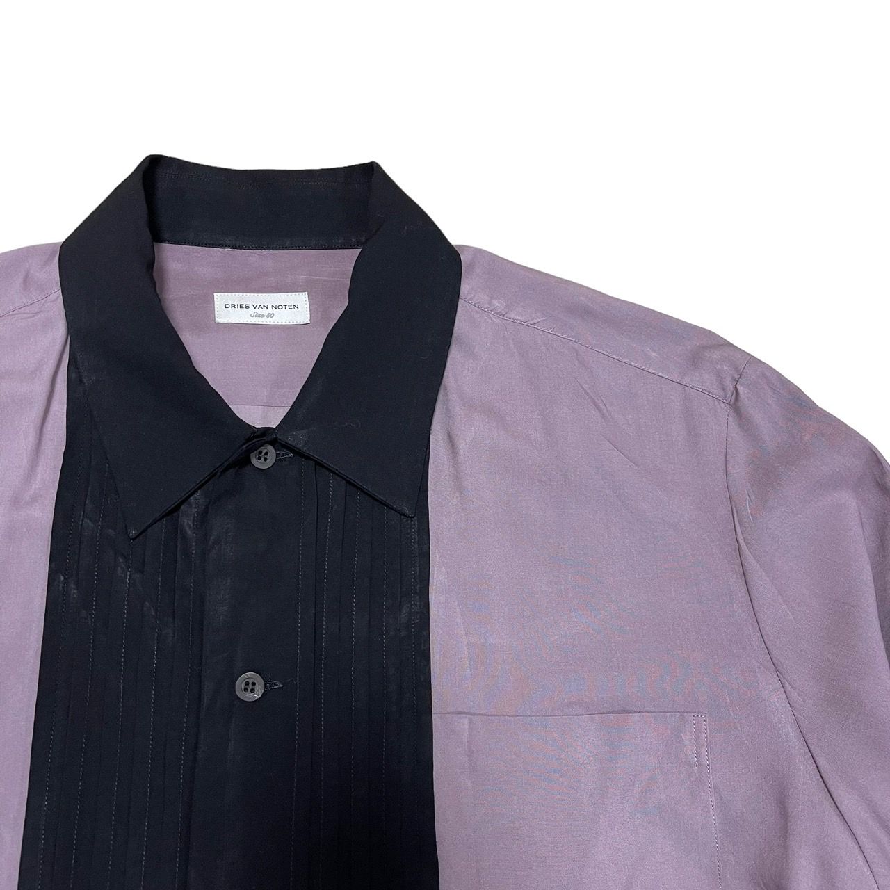 DRIES VAN NOTEN ドリスヴァンノッテン 2トーンプリーツシャツ - メルカリ