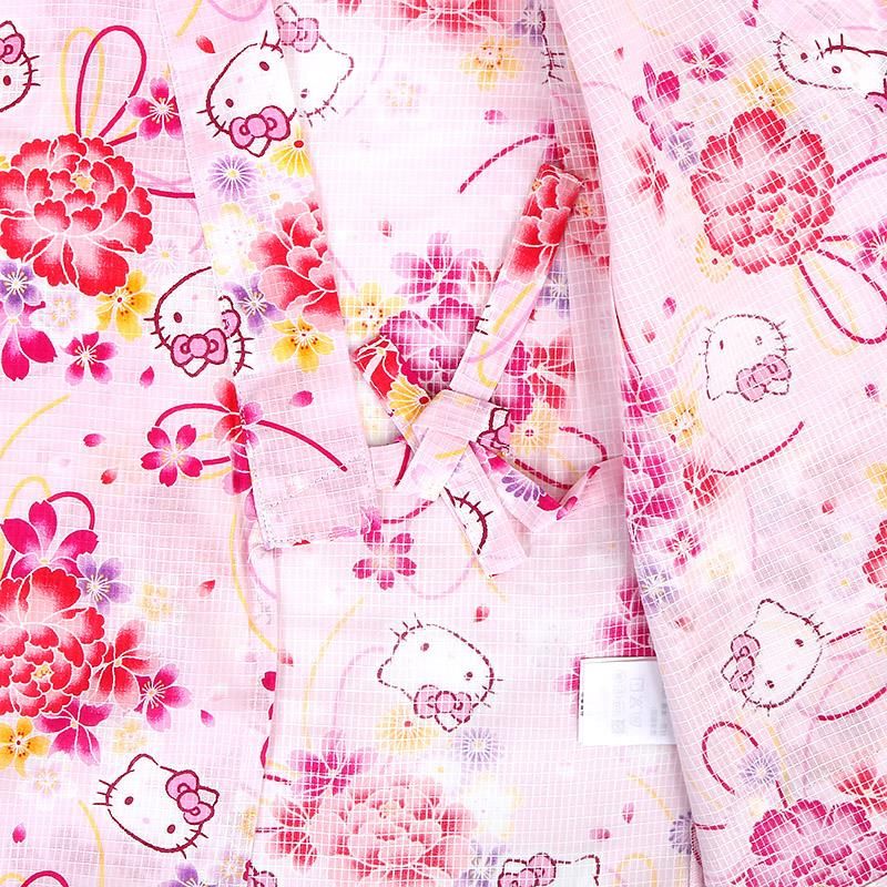 ハローキティ キッズ甚平 90cm さらさら 花 女の子 女児 子供 子ども キャラクター サンリオ sanrio 女の子 ハローキティ 90cm 0 キッズ シナモロール