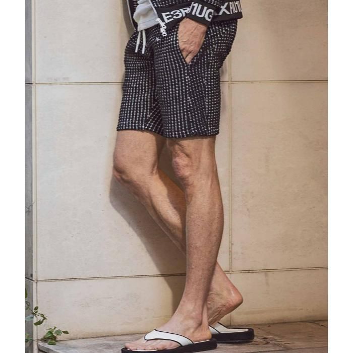 1PIU1UGUALE3 RELAX】ワッフルリブロゴハーフパンツ 1PIU1UGUALE3