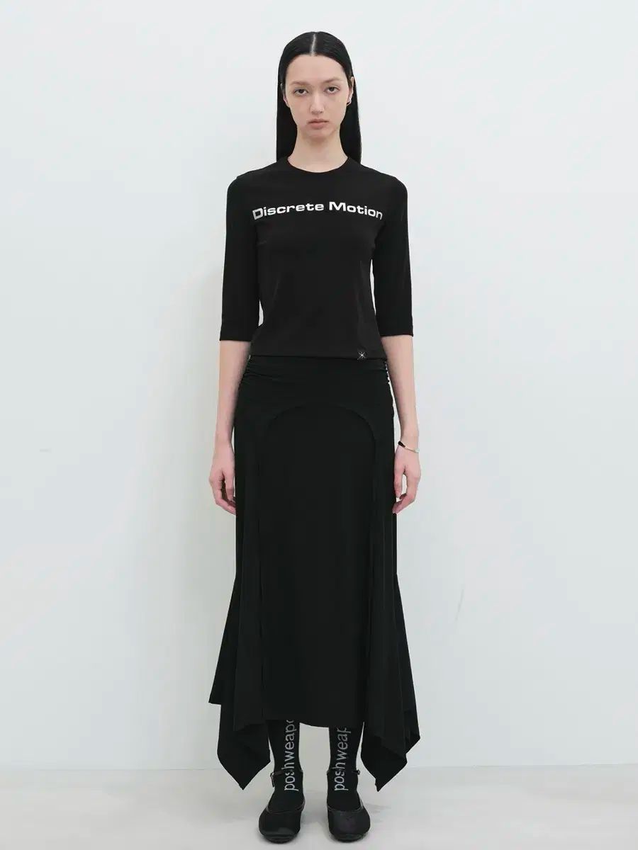 ユンセ レイヤード スカート ブラック