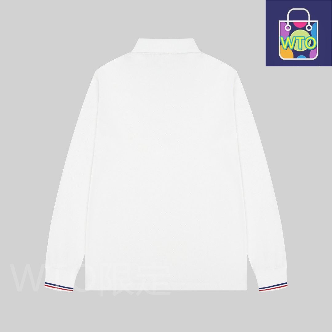 MONCLER ポロシャツ M ホワイト/ネイビー MONCLER モンクレール MAGLIA POLO MANICA CORTA ロゴ ワッペン