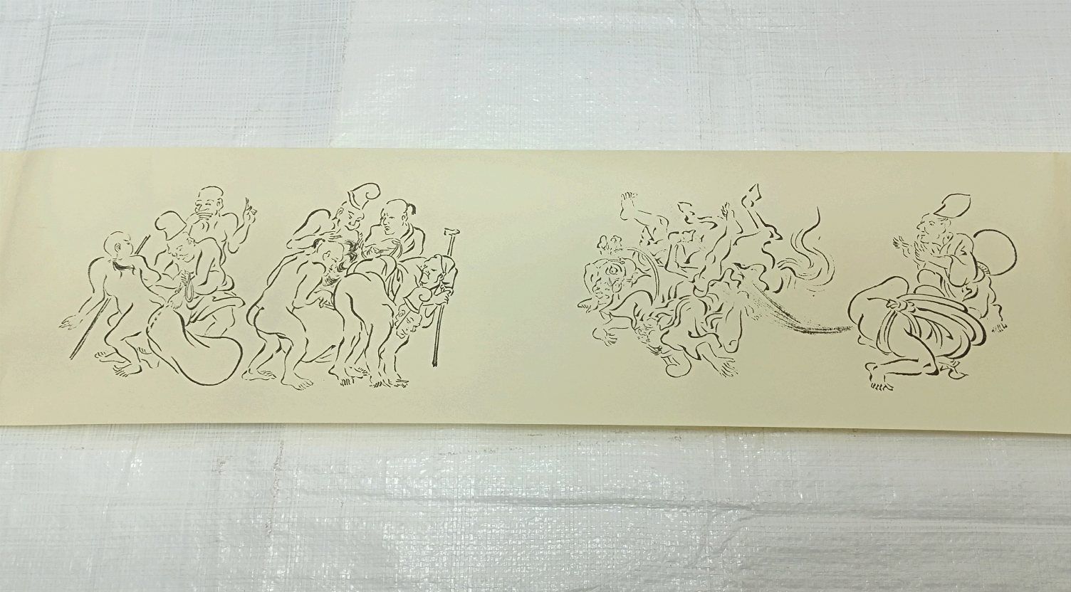 ・魔除け　鳥羽絵　放屁合戦　由来記　巻物　絵画　近江円満院門跡