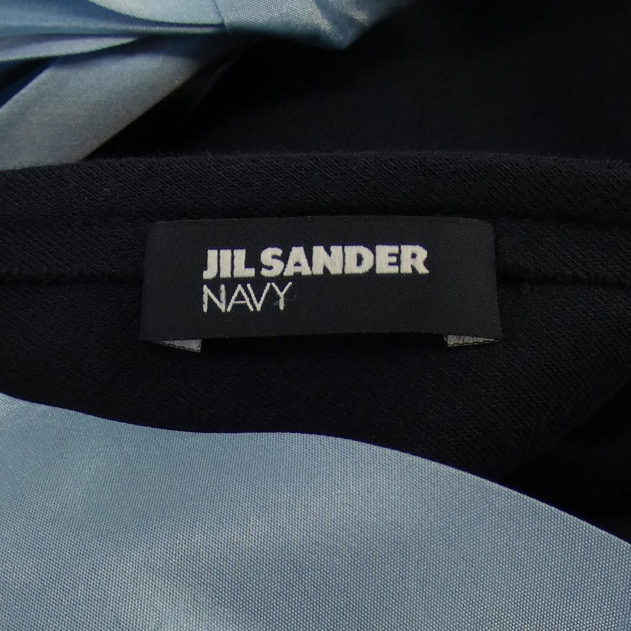 JIL SANDER NAVY ジルサンダー ネイビー 異素材ミックス ワンピ JIL SANDER NAVY / ジルサンダーネイビー | チェック タック