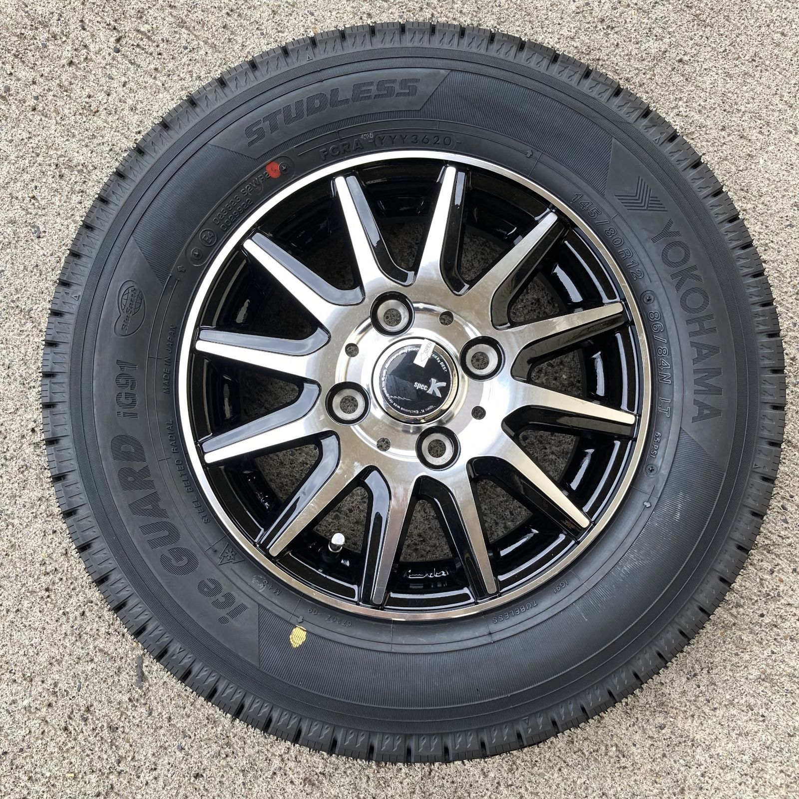 145/80R12 スタッドレスタイヤ 4本セット ホイール付き 新品 ヨコハマ ...