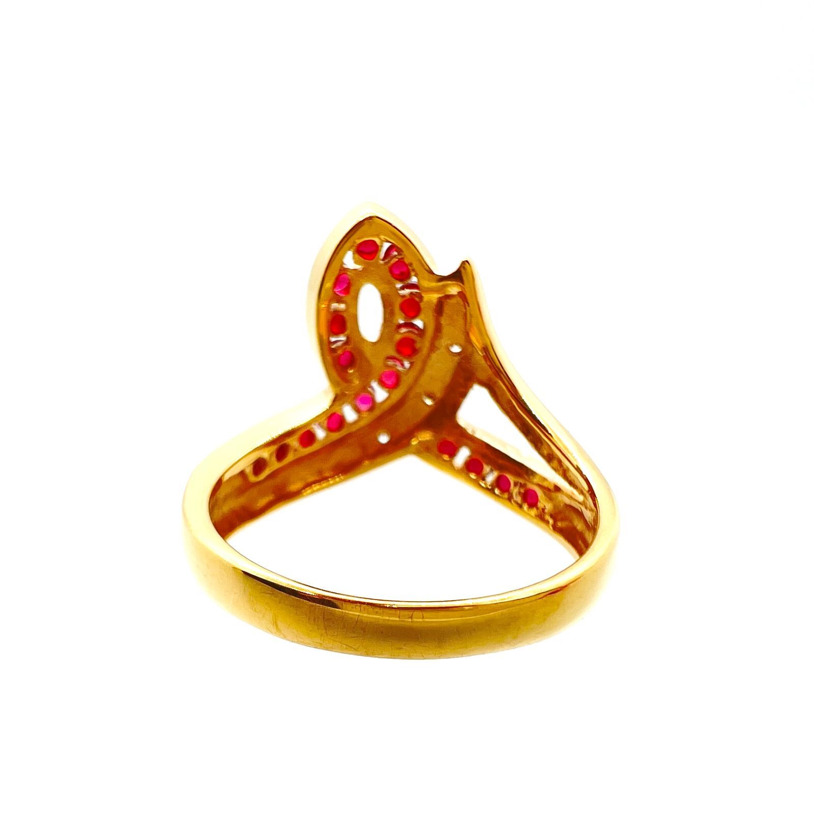 K18 ルビー・ダイヤモンド　デザインリング　〜〜メルカリ〜〜 K18ダイヤモンド＆ルビーデザインリング - メルカリ