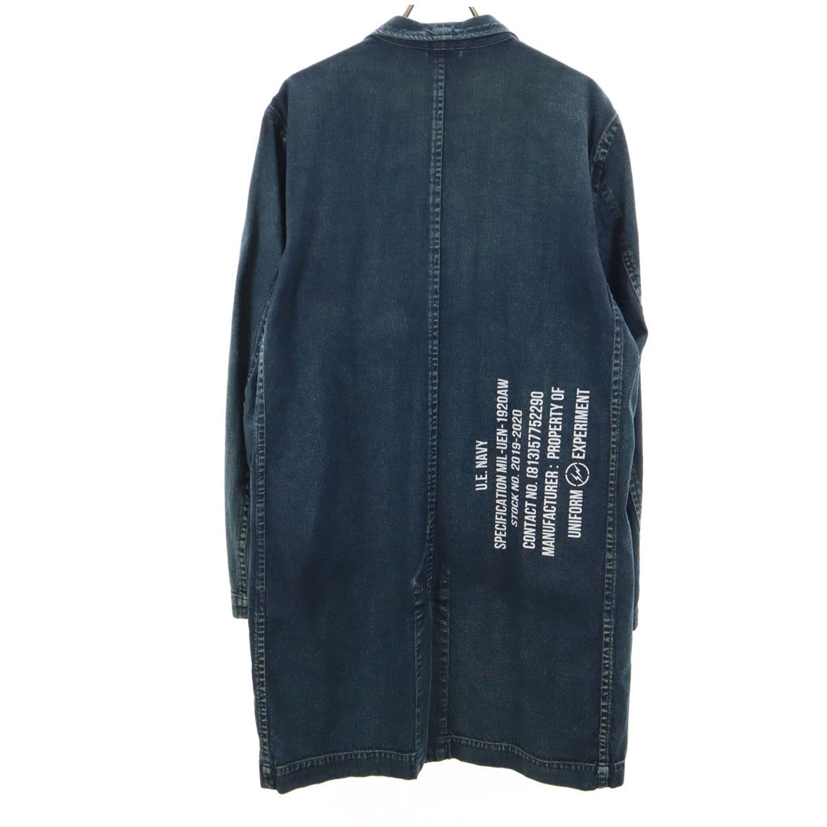 古着 未使用 uniform experiment ユニフォームエクスペリメント 日本製 ウォッシュ加工 ショップ デニムコート 1 ウォッシュブルー 8oz ソフ メンズ 未使用 uniform experiment ユニフォームエクスペリメント 日本製