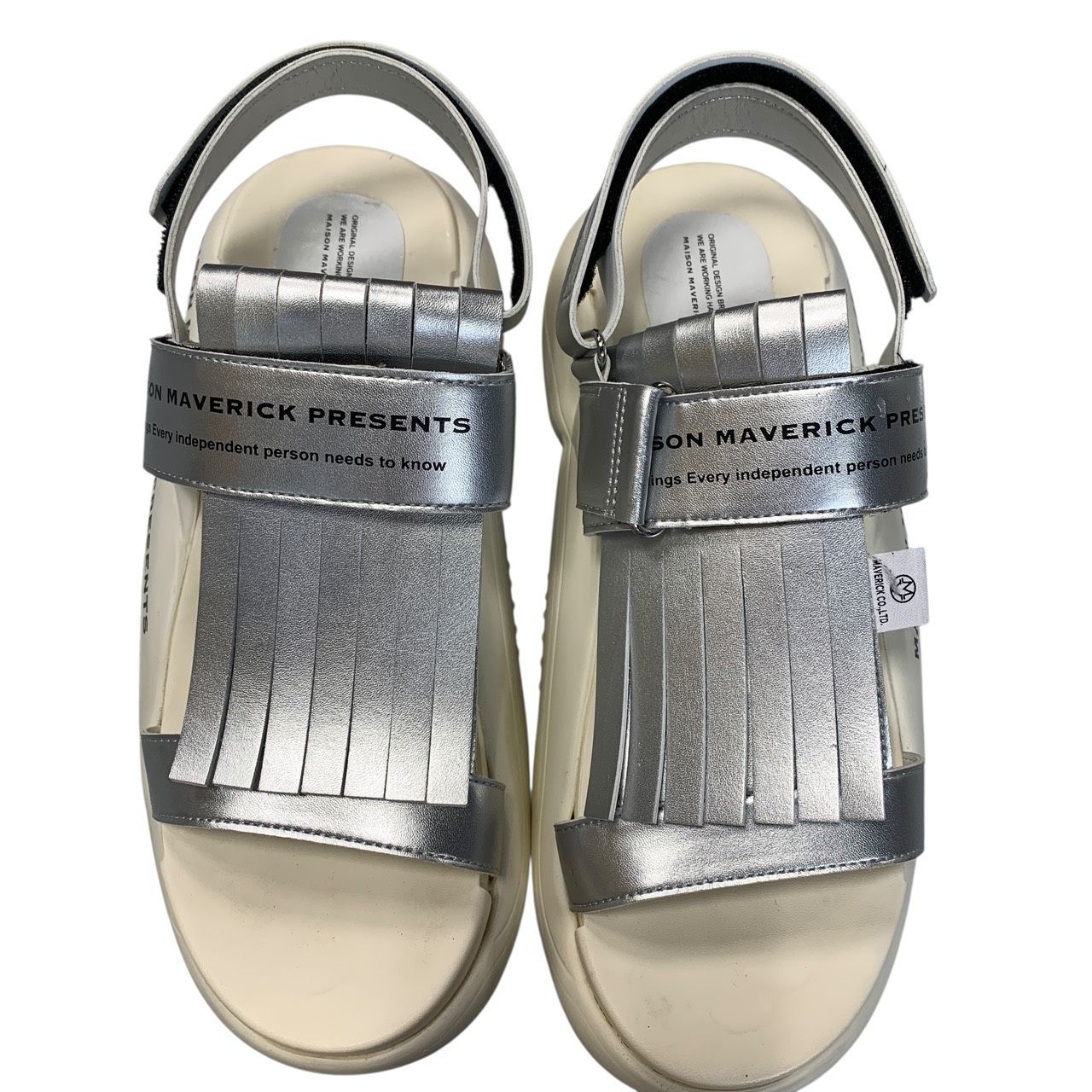 3222 MAISON メゾン マヴェリック プレゼンツ MS 2453 タッセルダッドサンダル シルバー レディース 厚底 Mサイズ 23.5～24㎝