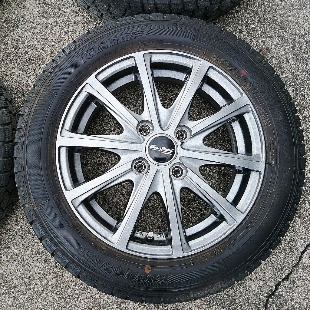 社外アルミ14x4.5J スタッドレスタイヤ付 14インチ 155/65R14 軽
