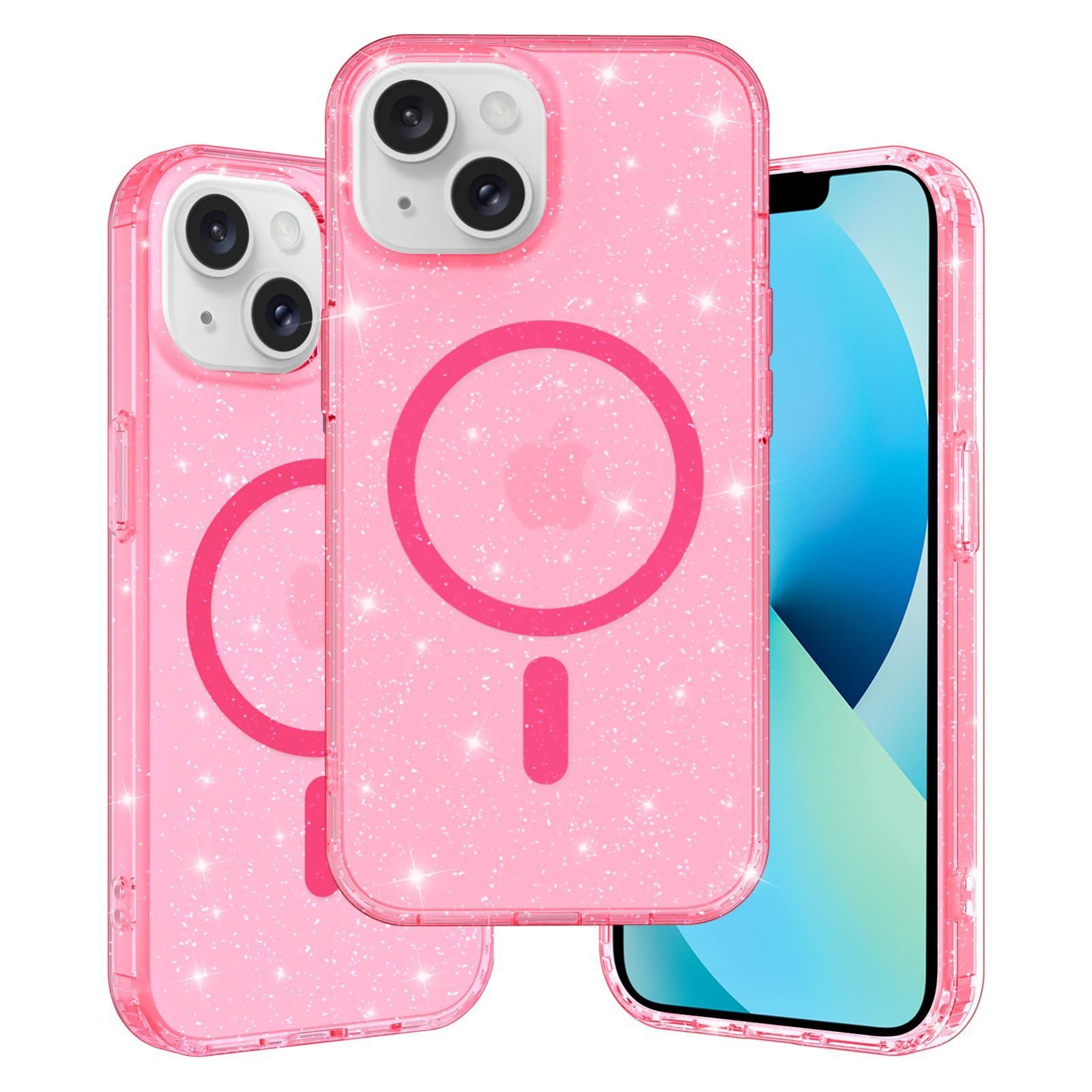 【人気商品】ワイヤレス充電対応 黄ばみなし 透明 星柄 耐衝撃 スマホケース キラキラ おしゃれ クリア 指紋防止 擦り傷防止 MagSafe対応 薄型 キラキラケース ケース スマホカバー 完全なカ