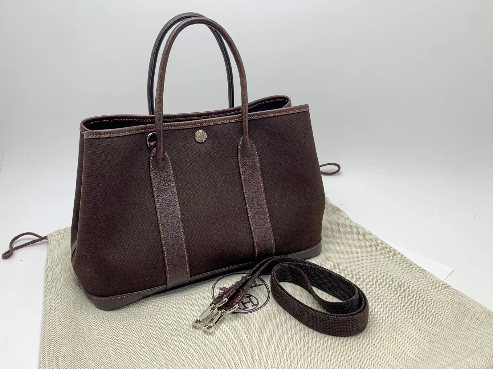 HERMES エルメス 茶系 ダークブラウン ガーデンパーティTPM トワル