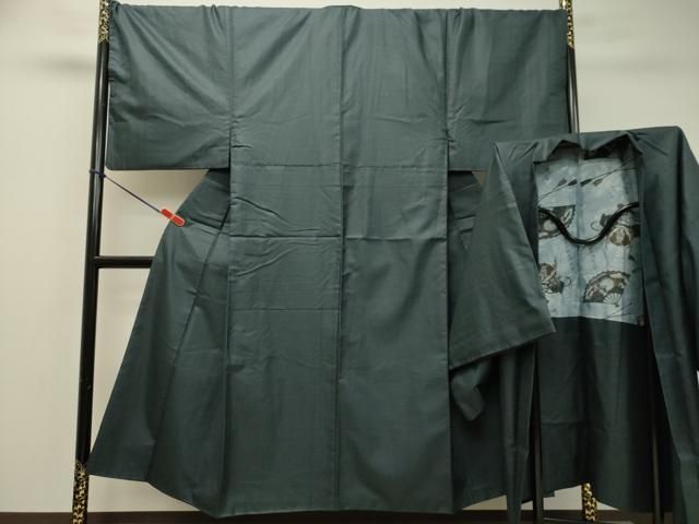 平和屋着物●男性 紬 アンサンブル 長羽織 120亀甲 総詰め キングサイズ 正絹 DAAS2071tw