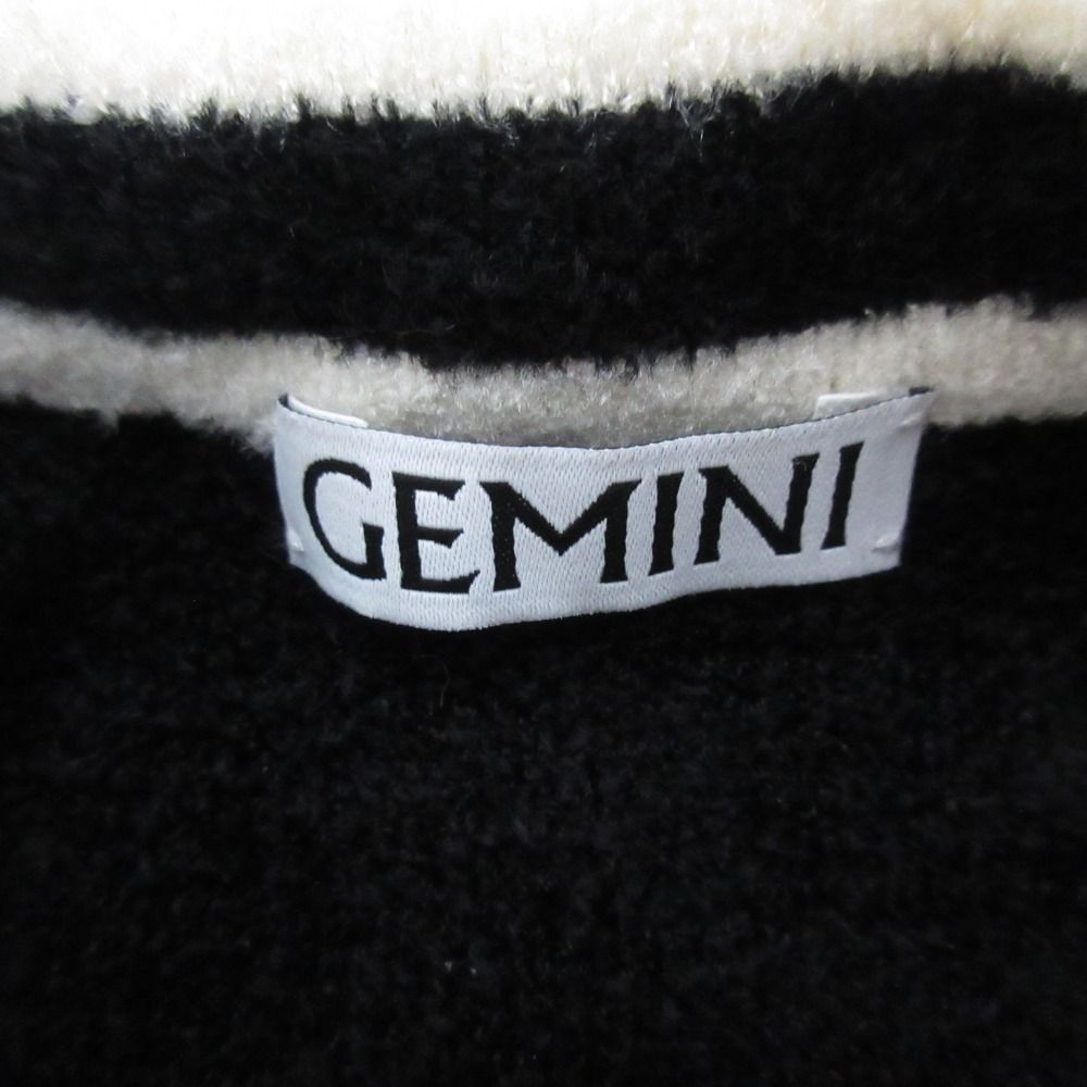 美品 23SS Whim Gazette GEMINI ウィムガゼット バイカラー パイルノーカラー ショートジャケット サイズF ブラック レディース 古着 中古 美品 23SS Whim Gazette GEMINI ウィムガゼット バイカラー パイ