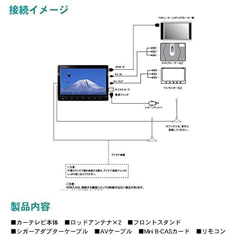 ドリームメーカーDreamMaker カーテレビ カーTV フルセグ 10.1インチ