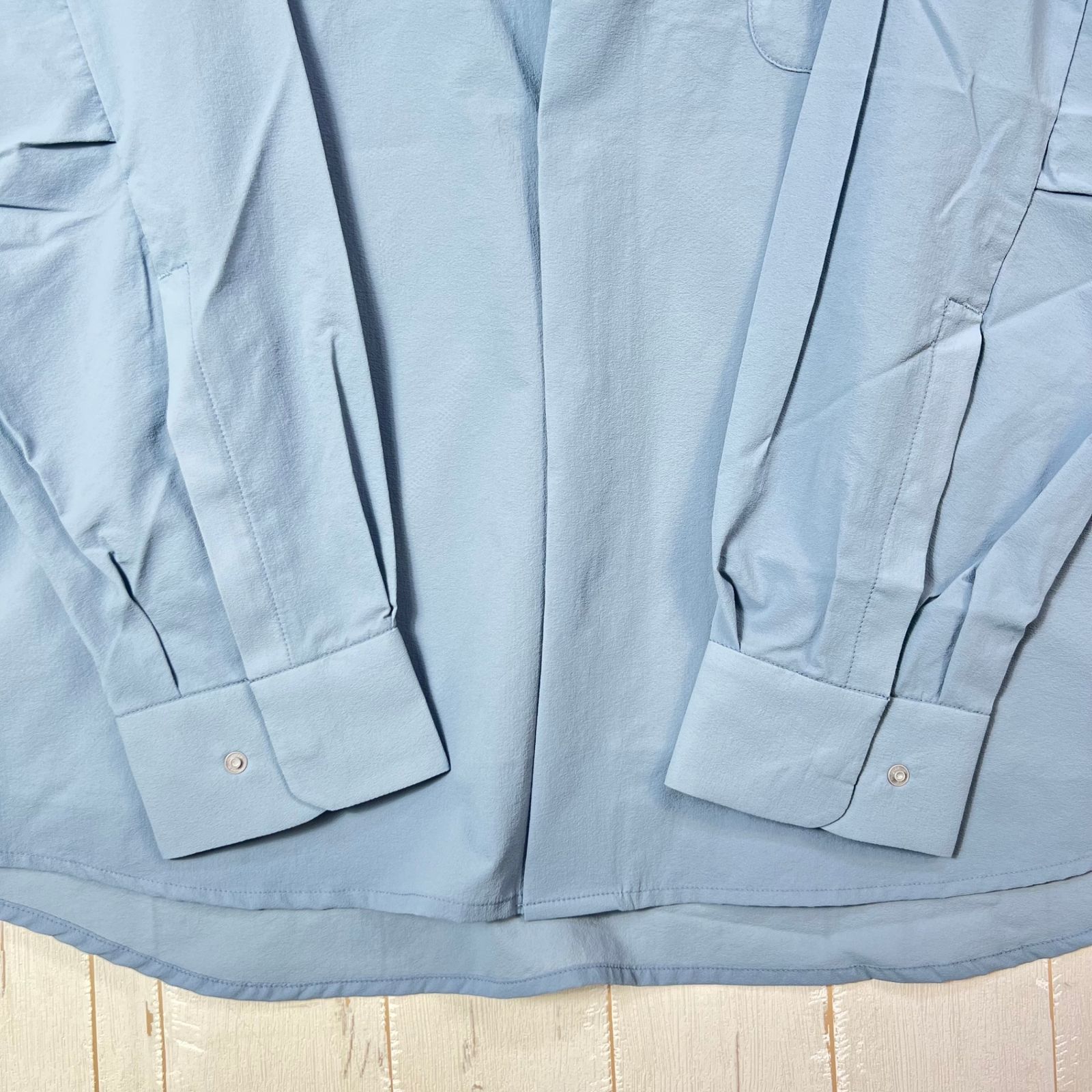 Unisex L ブルー系 Paper Sky Wear ペーパースカイ ウェア ウィンドビッグシャツ WIND BIG SHIRT Blue Gray ナイロン トップス インナー シャツ ロングスリーブシャツ 化繊 z