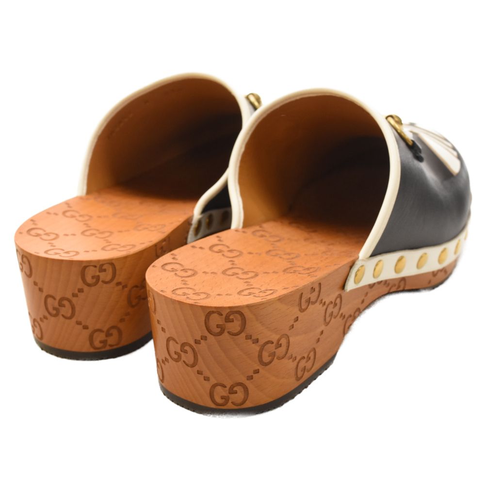 GUCCI (グッチ) ×adidas clog sandals クロッグ レザー フロントロゴ