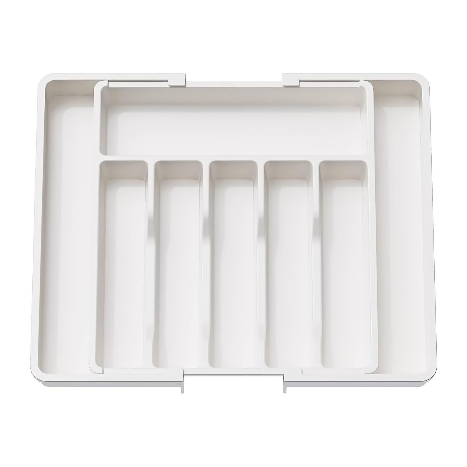 手入れ簡単 引き出しカトラリー収納ボックス 食器トレー cm H 5 食器棚 X キッチン D 38 収納ケース 約W 33 5～57 小物収納 伸縮式 グレー キッチンツール ケース 取り出しやすい カトラリー HQ GAMING ホワイト