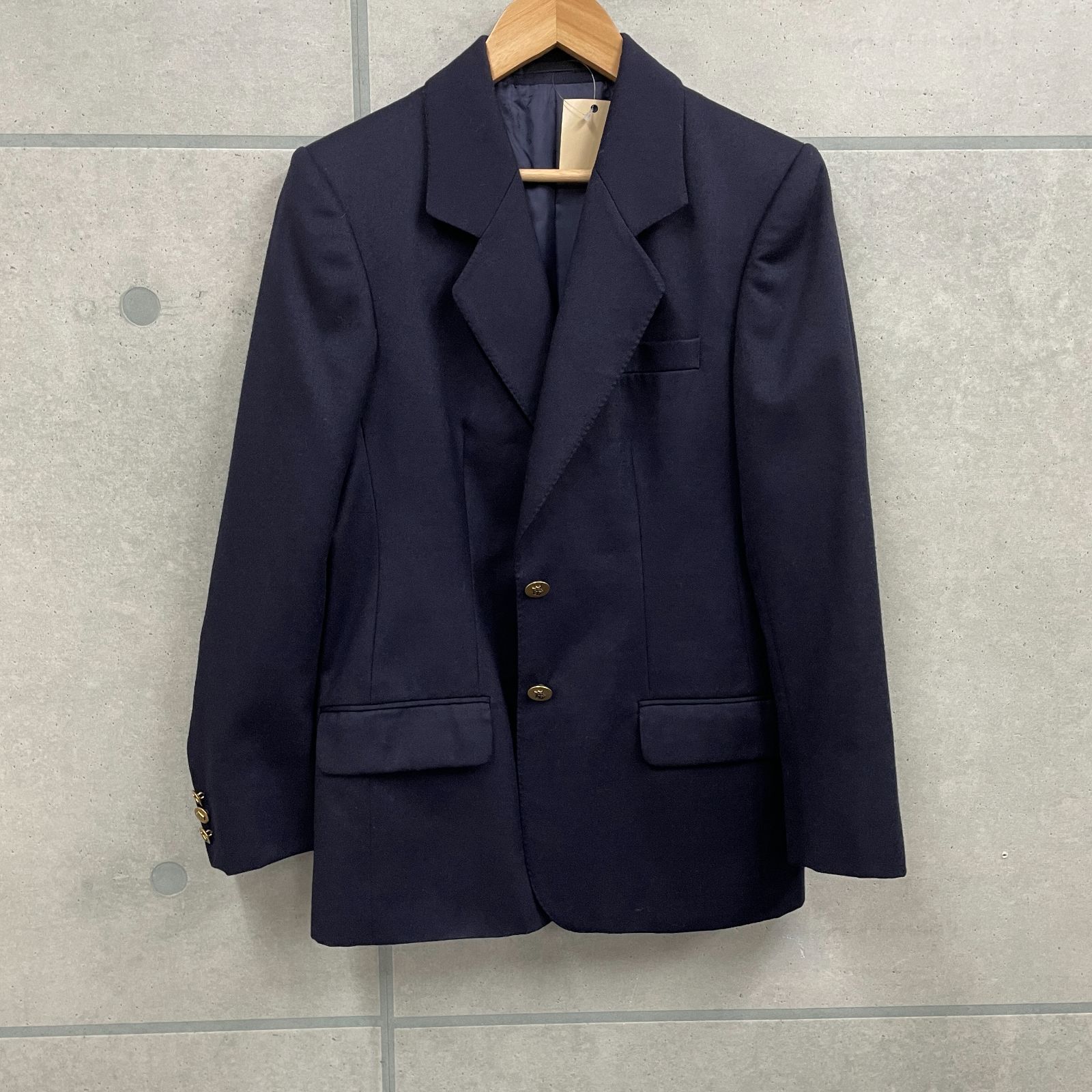 アクアスキュータム Aquascutum ウール100％ 紺ブレザー テーラード 