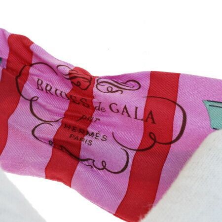 エルメス HERMES スカーフ ツイリー BRIDES de GALA 式典用馬勒 ピンク
