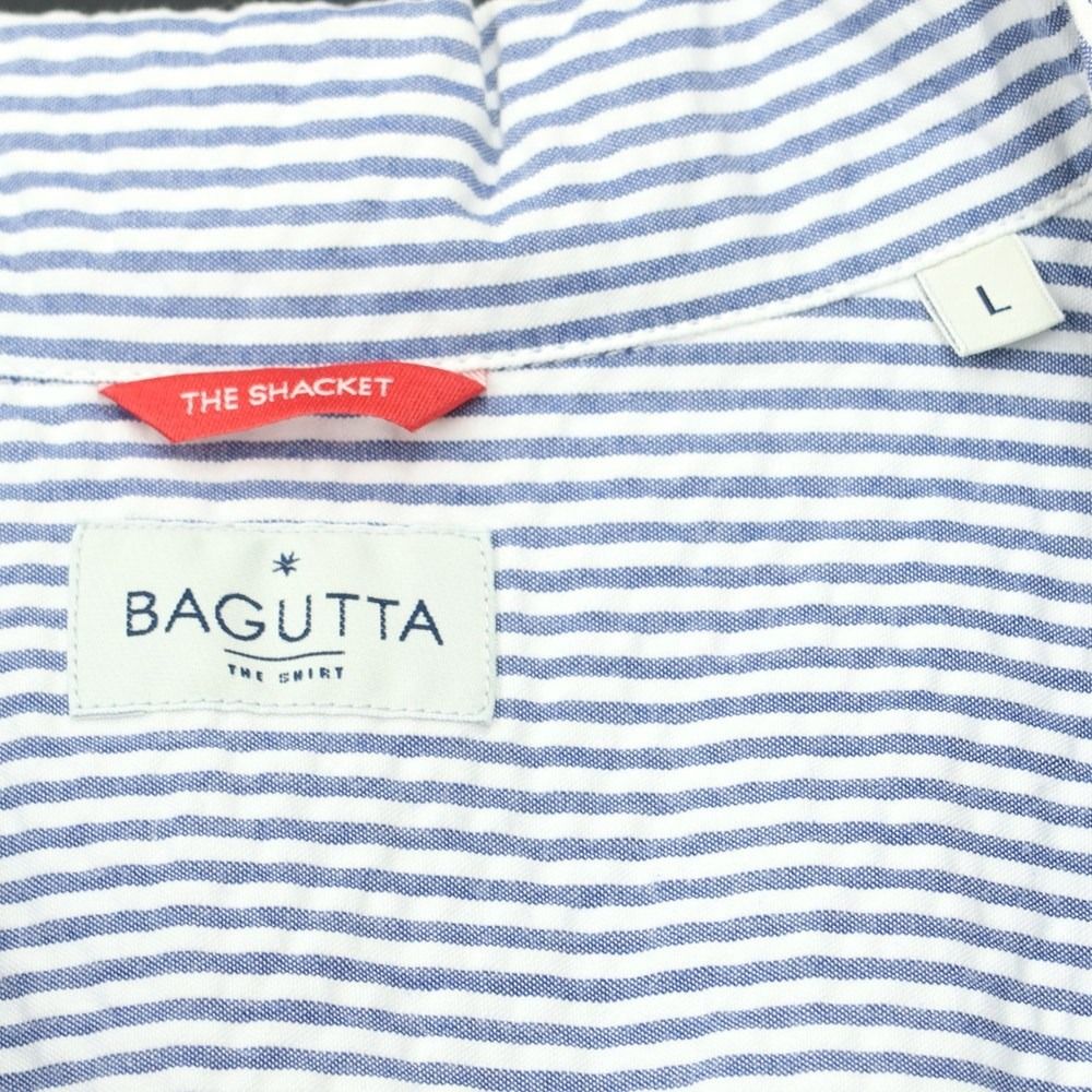 【新品アウトレット】バグッタ Bagutta コットン シアサッカー ストライプ ワークジャケット ブルゾン ネイビーxホワイト【サイズL】【メンズ】-5